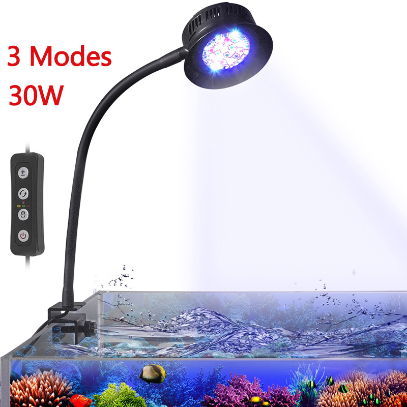 Marine Aquarium Reef - 水槽用LEDリーフライト 海水魚水槽ライト 30W 調光可能照明 マリンタイマー付き海水ライト 水槽水草ライト