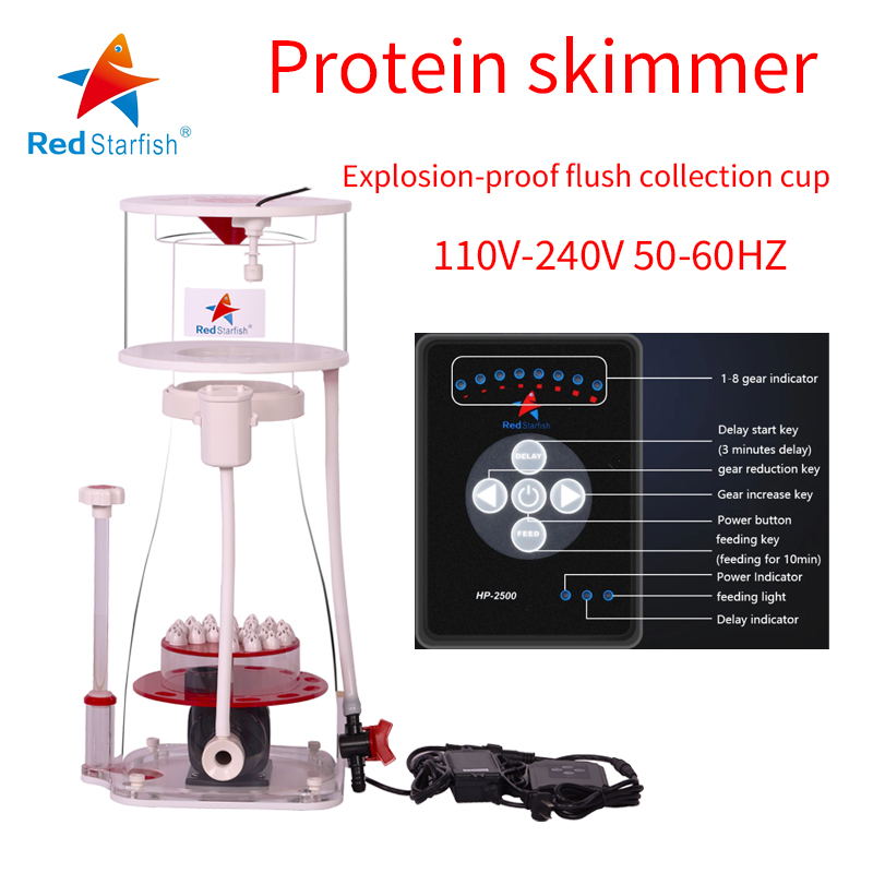Protein Skimmer Hang On - 110-240V レッドヒトデ水族館内部プロテインスキマーサンプポンプ海水マリンリーフニードルホイールベンチュリポンプ 200-600L