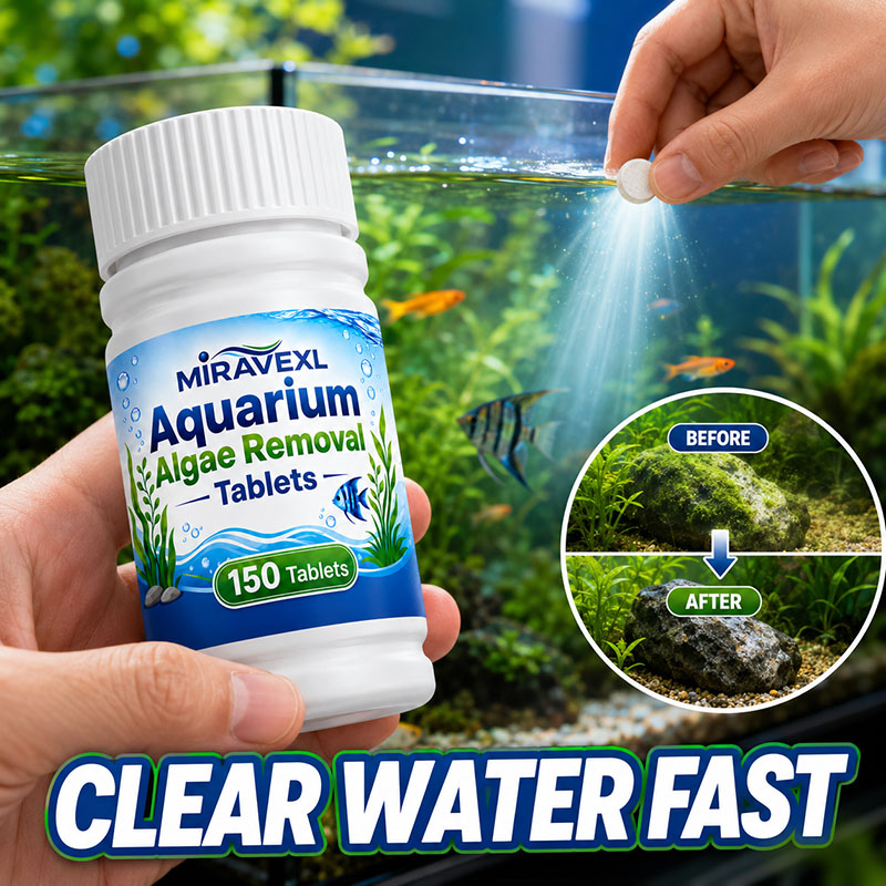 Marine Aquarium Live - ミラベックスL 150 水槽藻類除去タブレット、安全な藻類抑制剤、淡水魚と水生植物のための迅速な緑水除去剤