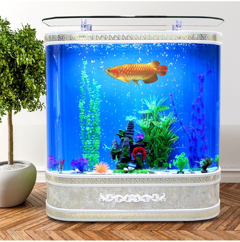 Marine Aquarium Live - カスタマイズ可能な大型ガラス水槽、モダンな長方形水槽、エコフレンドリーな海洋魚展示用、屋内家庭用