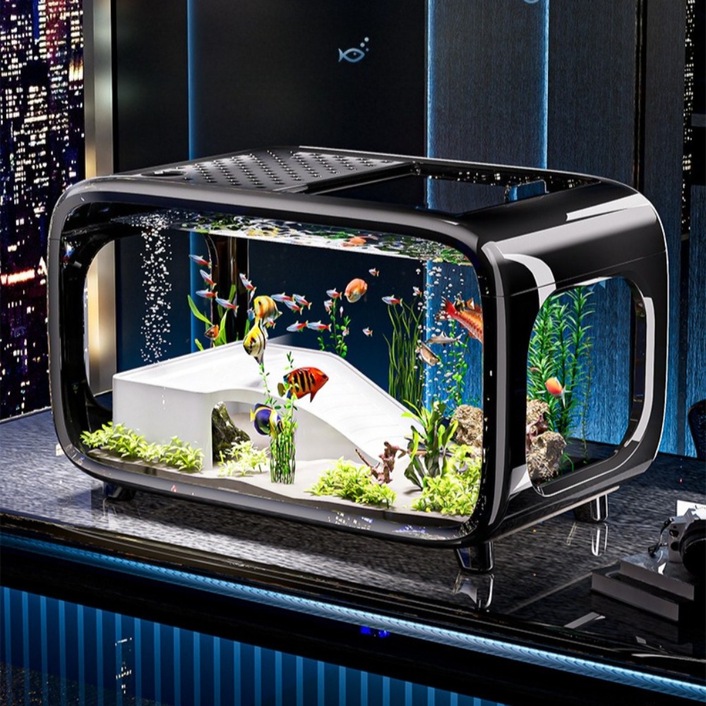 Marine Aquarium Live - 透明な高級水槽、耐久性のあるリビングルーム装飾、小型金魚水槽、耐衝撃性水槽用品