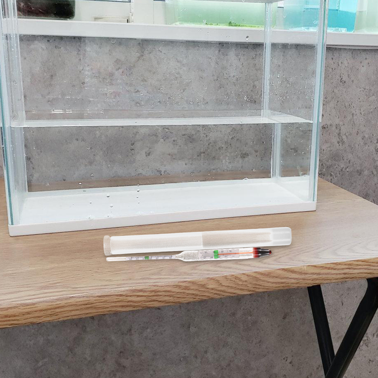 Marine Aquarium Hydrometer - 信頼性の高い塩分濃度計 1セット ガラス製本体 プラスチック製ハウジング 海水水槽用テストツール 水の塩分濃度測定用デンシトメーター