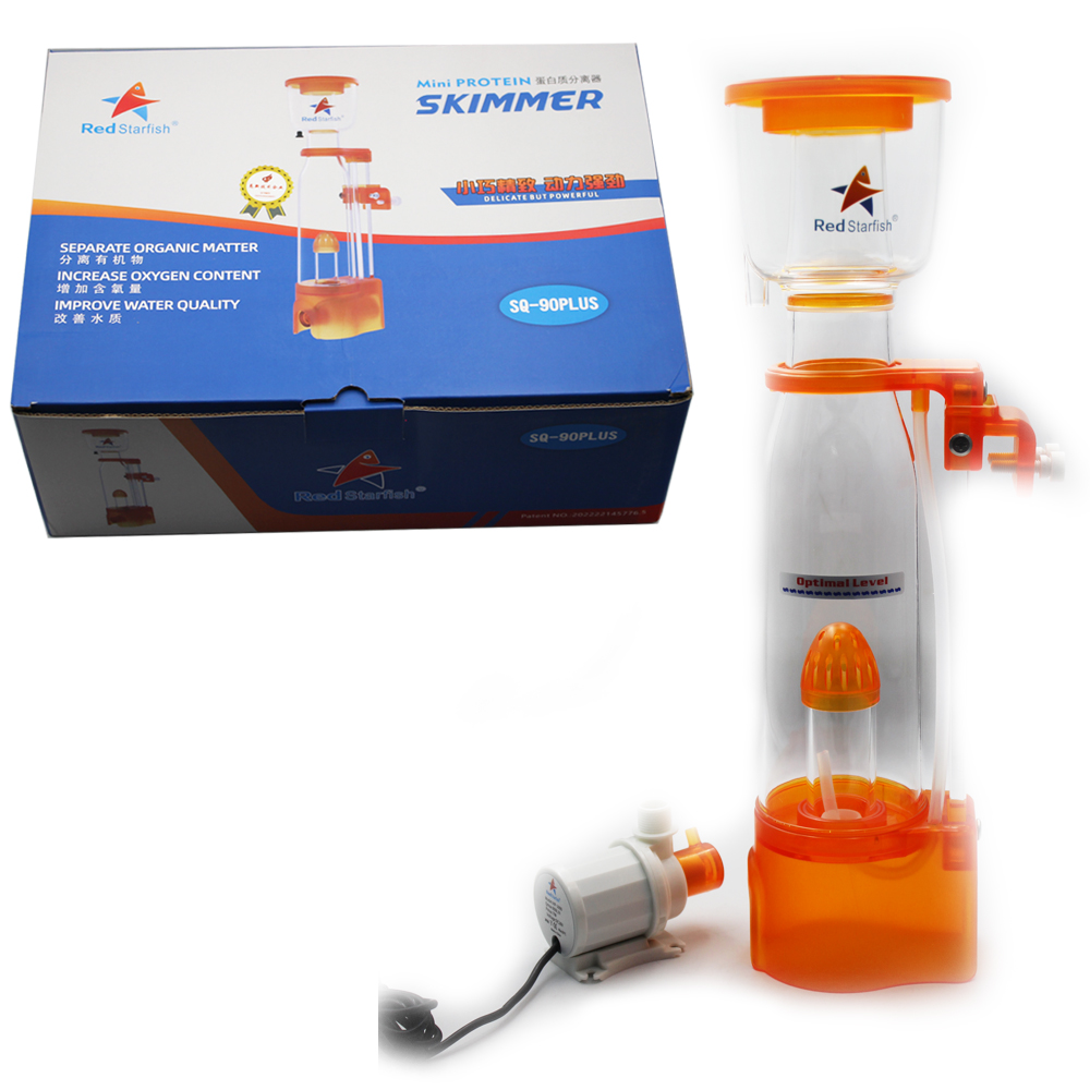 Protein Skimmer Hang On - レッドスターフィッシュ新製品SQ-70/90 Plusミニ水槽プロテインスキマーフィルター（DCポンプ付き）50-90L-140Lナノ水槽用スキマー