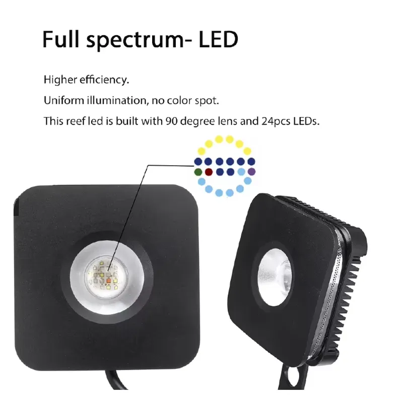 30W LED水槽ライト 海水魚水槽用 フルスペクトル調光可 - Marine Aquarium Hours のレビューと価格