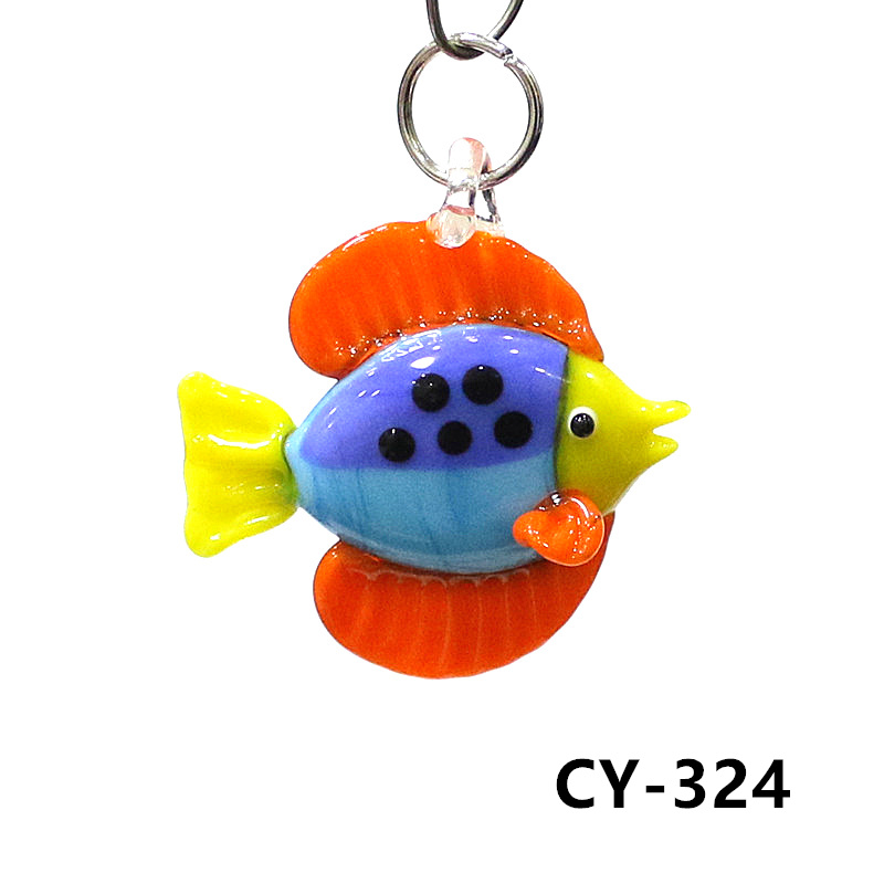 色とりどりの小型ガラス魚の彫像ペンダントかわいい海洋動物の魅 - Marine Aquarium Europe のレビューと価格