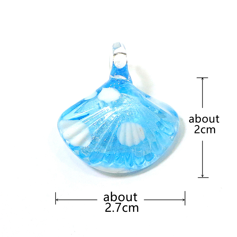 カラフルなミニ貝殻チャームガラスペンダントかわいい海洋生物の - Marine Life Aquariums のレビューと価格