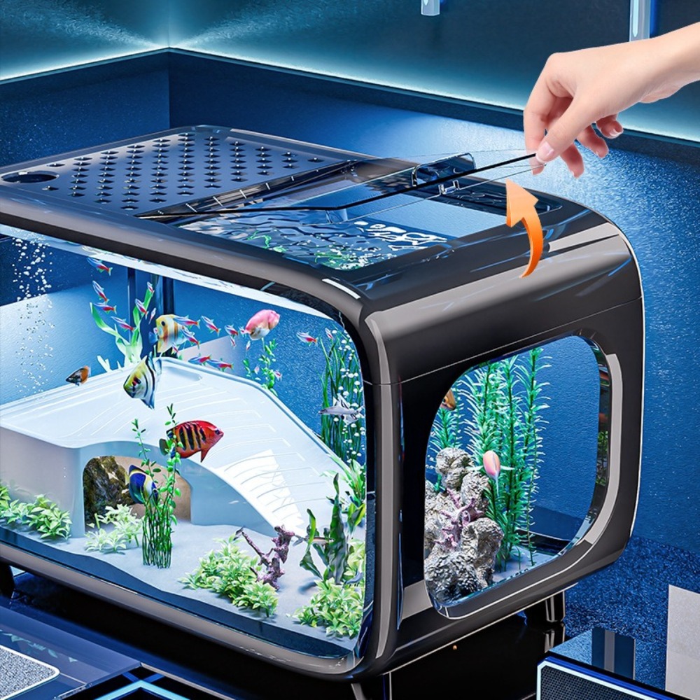 透明な高級水槽、耐久性のあるリビングルーム装飾、小型金魚水槽 - Marine Aquarium Live のレビューと価格
