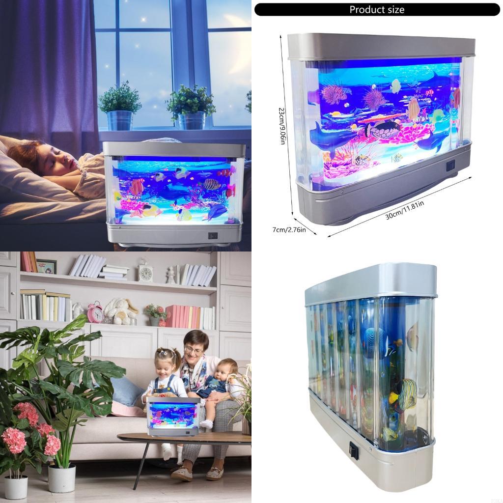 安全な LED 水槽形状ナイトライト USB ナイトランプ家 - Marine Aquarium Live のレビューと価格