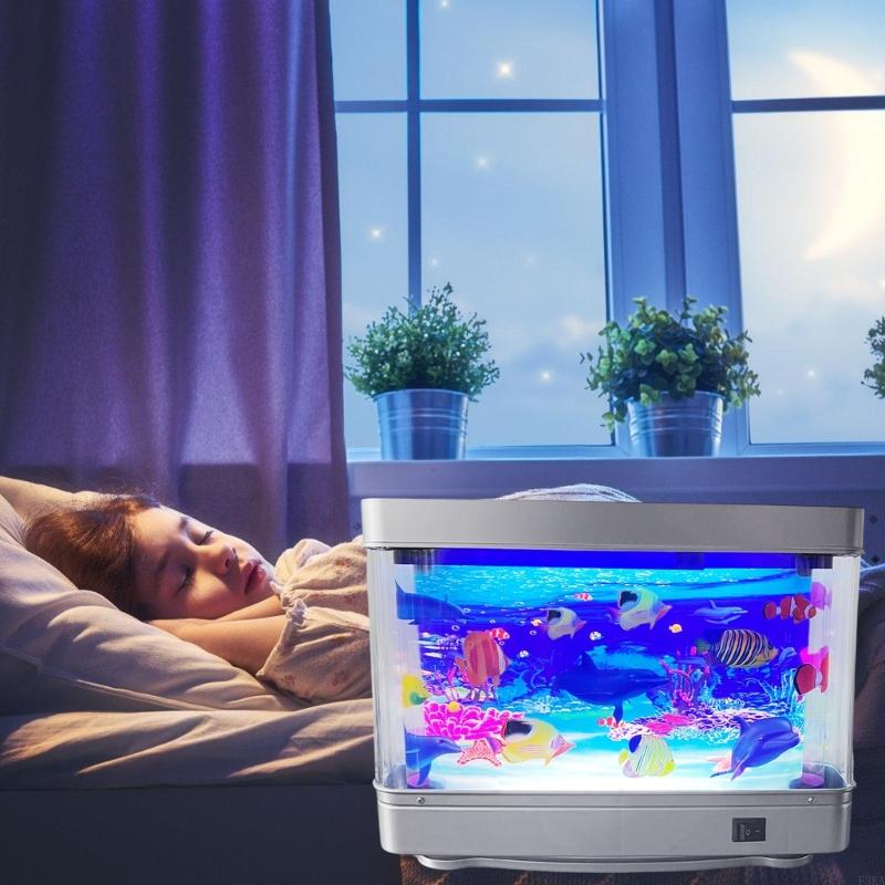 安全な LED 水槽形状ナイトライト USB ナイトランプ家 - Marine Aquarium Live のレビューと価格
