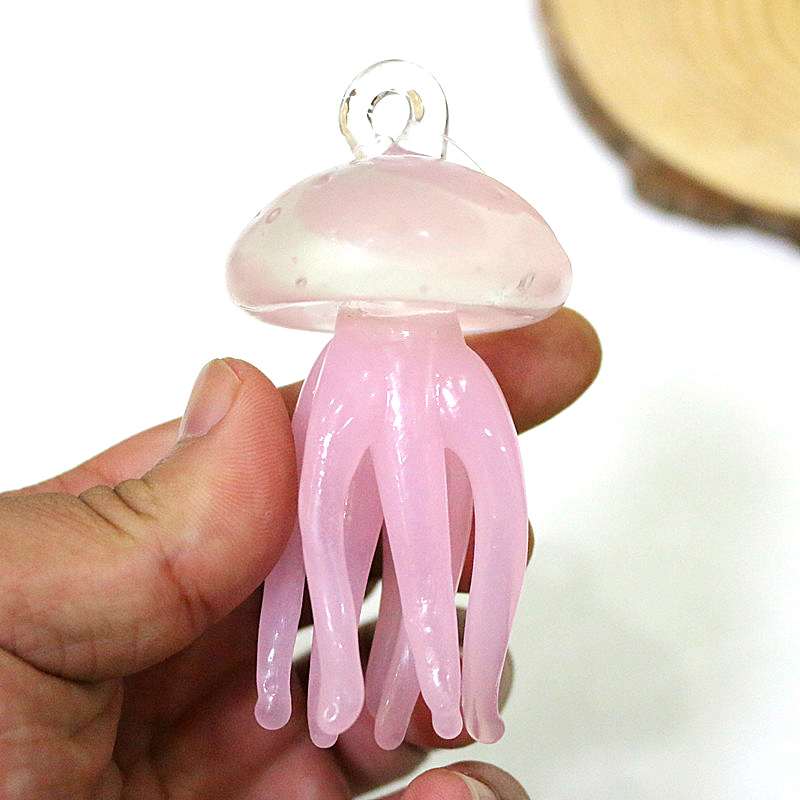 ピンククラゲガラスペンダントかわいい海洋動物魅力装飾品家庭用 - Marine Life Aquariums のレビューと価格
