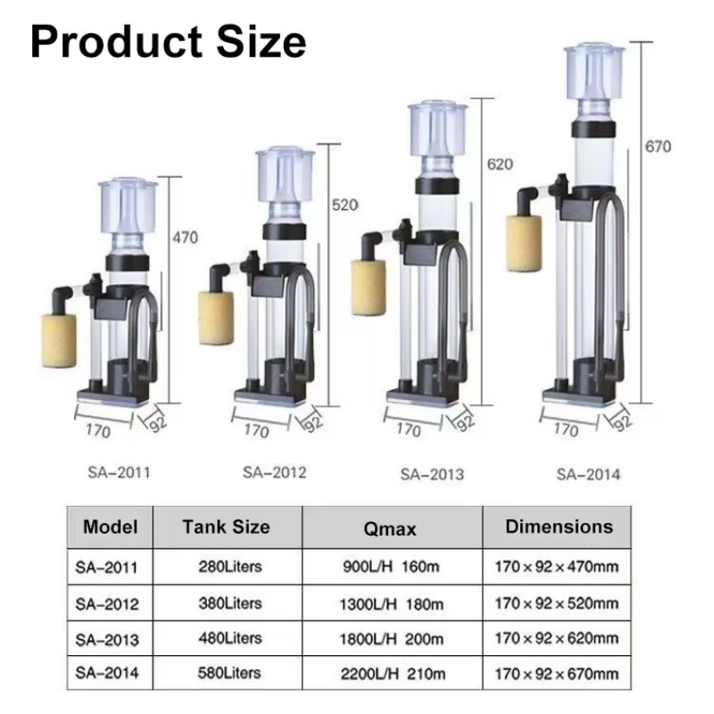 工場卸売 プラスチック製 大型 吊り下げ式 アクアリウム プ - Protein Skimmer Hang On のレビューと価格